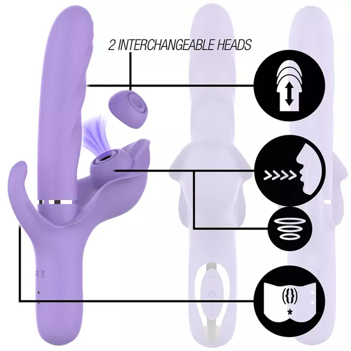 Vibrators INTENSE Billie — uzlādējams ar sūkšanu un pulsāciju Photo 3