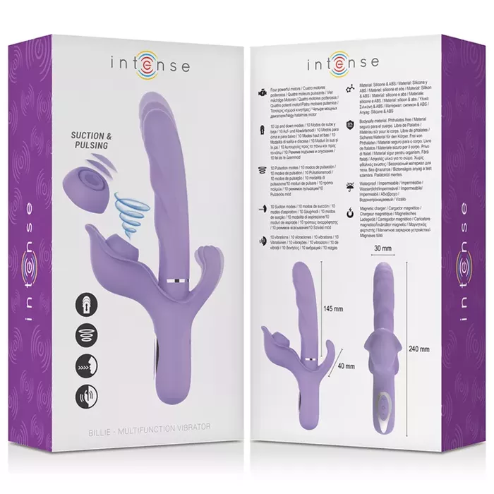 Vibrators INTENSE Billie — uzlādējams ar sūkšanu un pulsāciju Photo 6
