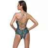 Cottelli Collection L fitted crotchless body — teal, size L Photo 5
