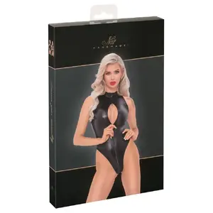 Noir bodijs Body with Zip XL — čūskādas raksts, izmērs XL, 90% poliesters 10% spandekss, 3-virzienu metāla rāvējslēdzējs, melns