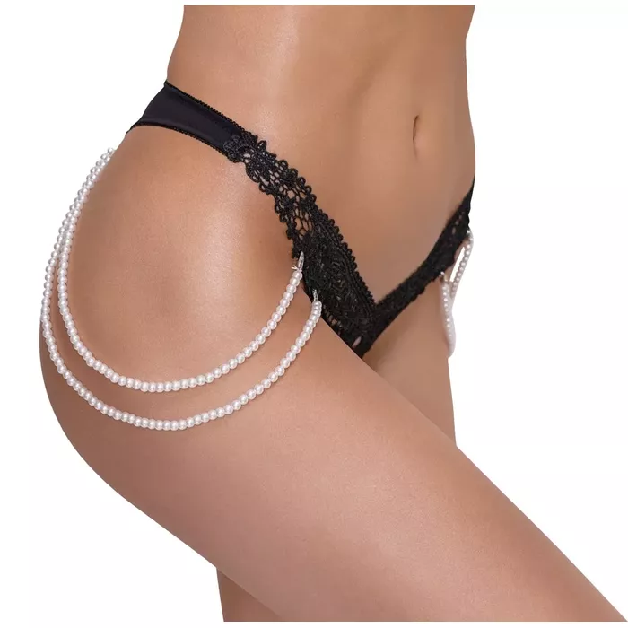 Cottelli Collection String with Pearl Chains S/M — женские стринги Photo 3