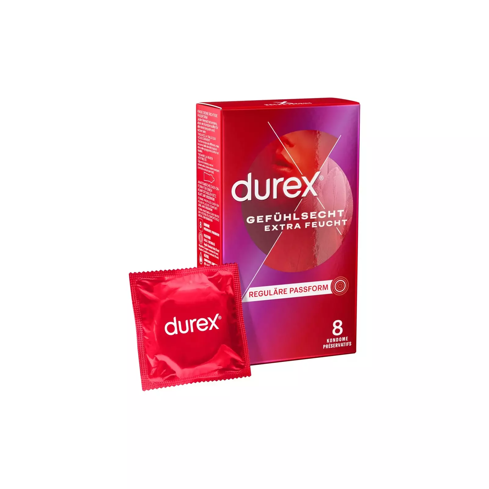 Durex Gefühl Extra Lubricated Condoms, 8 Pieces Photo 2