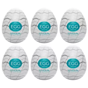 Masturbators Tenga Egg Wavy II Termoplastiskais elastomērs Balts
