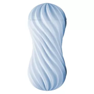 Masturbator Tenga Flex Bubbly Blue — reusable textured sleeve, silicone/TPE, 17.6 cm length, 16.5 cm insertion, Ø 1.3 cm