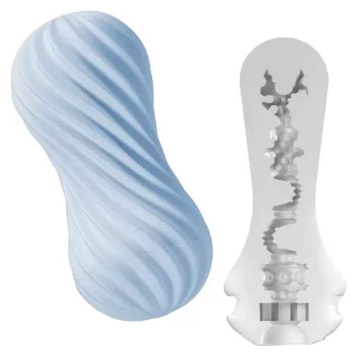 Tenga Flex Bubbly Blue masturbator — reusable textured sleeve Photo 2