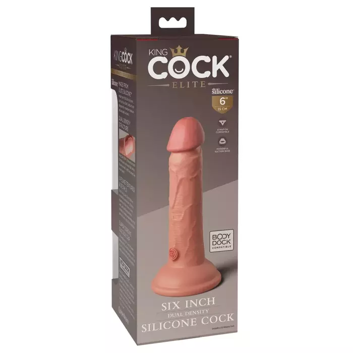 Dildo King Cock KCE 6 — 6" divu blīvumu silikons Photo 5