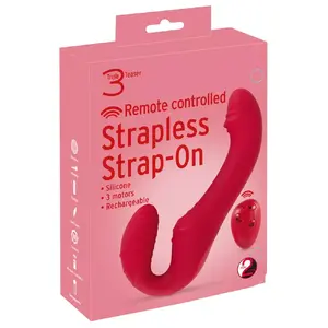 Strapless strap-on You2Toys RC Strapless Strap-on 3 — silicone double vibrator, total length 19.1 cm, black