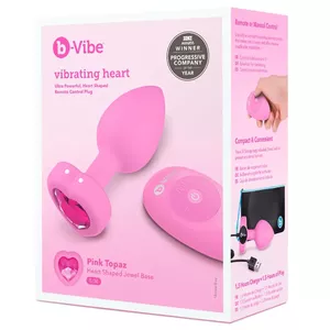 Vibrating Heart Plug S/M Pink