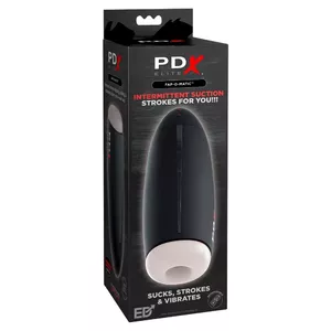 Мастурбатор PIPEDREAM PDX Elite Fap-O-Matic — силиконовая сменная втулка, перезаряжаемый, 5 режимов всасывания и 10 режимов вибрации, глубина входа 12,7 см