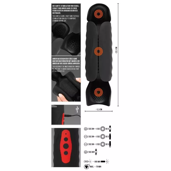 Мастурбатор rebel Vibrating Penis Trainer — 3 мотора, перезаряжаемый Photo 13