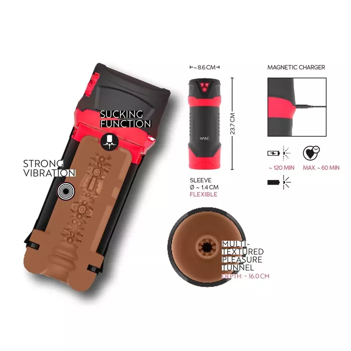 Masturbator WYNE Masturbator 01 — silicone, warming, vibration Photo 12