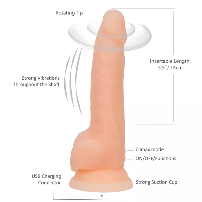 Вибратор Naked Addiction NA 8 Rotating & Vibrating Dong V Photo 8