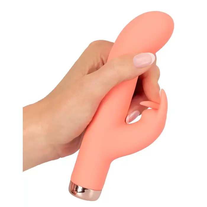 Peachy Mini Rabbit vibrators — silikons, dubulta stimulācija 16,7 cm Photo 5