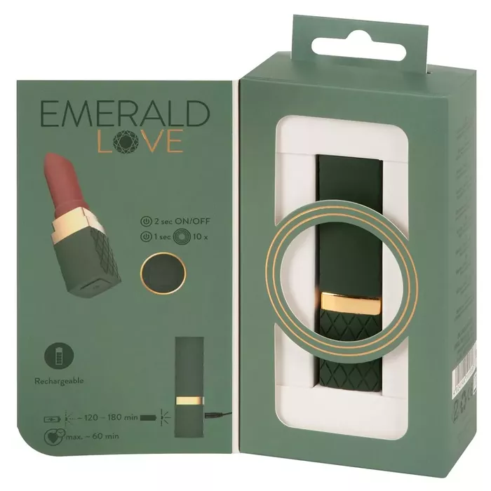 Vibrators Emerald Love Luxurious Lipstick — silikons, 10 režīmi Photo 11