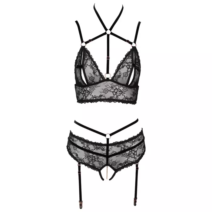 Apakšveļas komplekts abierta fina Bra Set melns — izmērs M Photo 5