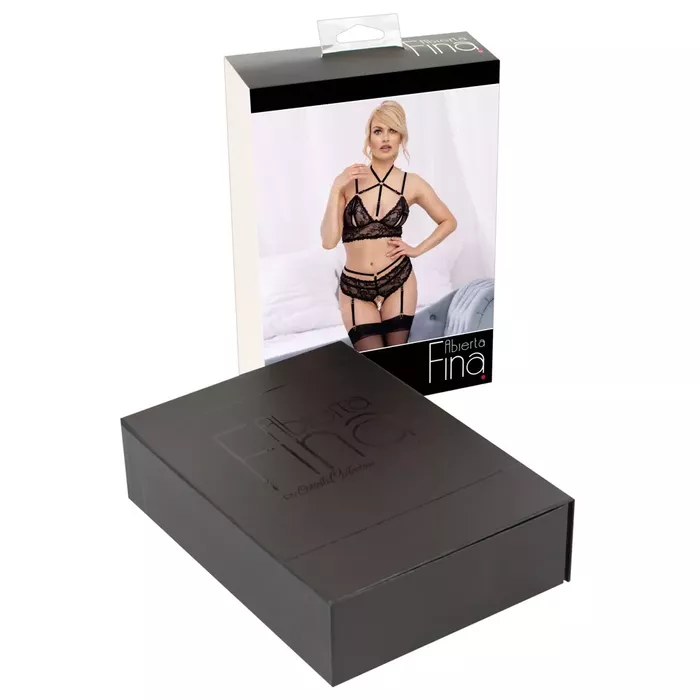 Apakšveļas komplekts abierta fina Bra Set melns — izmērs M Photo 7