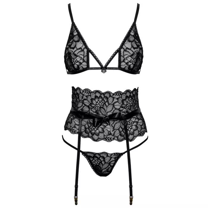 Suspender set kissable 22143421131 — black lace L/XL Photo 4