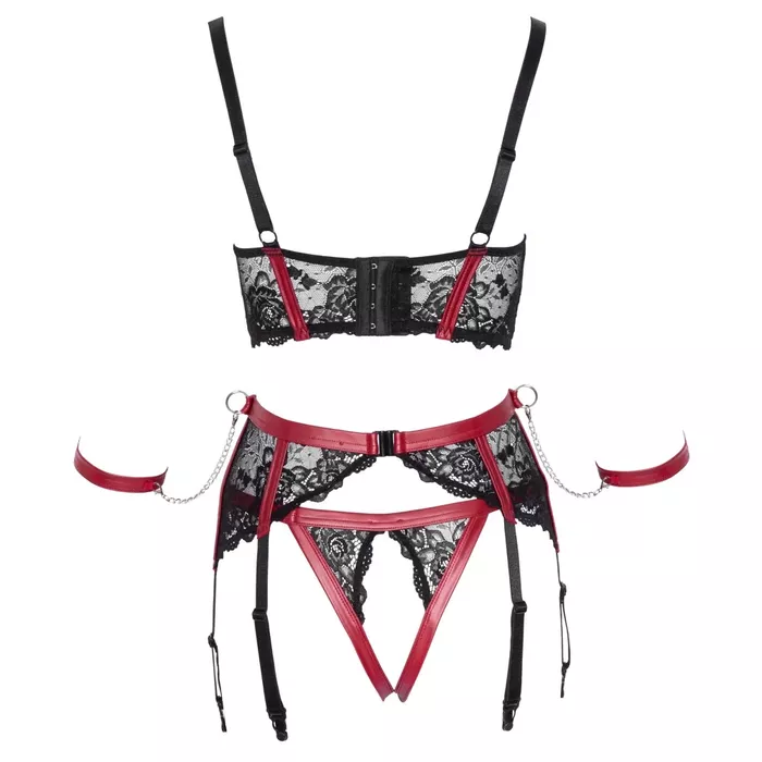 Cottelli Collection Shelf Bra Set black/red XL Photo 7