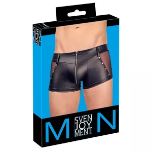 Vīriešu bikses Svenjoyment modelis 21328421741 — izmērs 2XL, matētas bikses ar erotisku priekšēju rāvējslēdzēju, tīkla ieliktņiem un dekoratīvām kniedēm, 90% poliesters 10% spandekss