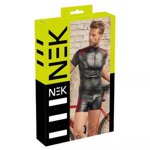 Men's shirt NEK model 21615241701 black/red size S, 90% polyester 10% spandex, red shoulder inserts
