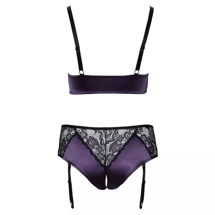 Lingerie set Cottelli Collection bra & crotchless briefs 4XL Photo 6