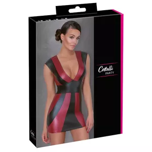 Dress, Cottelli Collection, short two-tone red/black, women's size XL, polyester/spandex blend