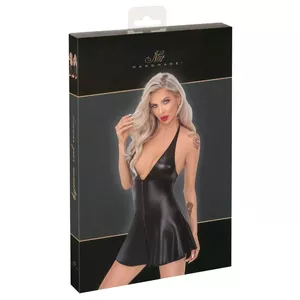 Flared dress Noir Boudoir Stories Exclusive model 27182601051 size XL – snakeskin-pattern top, power wet-look skirt, halterneck, front zip