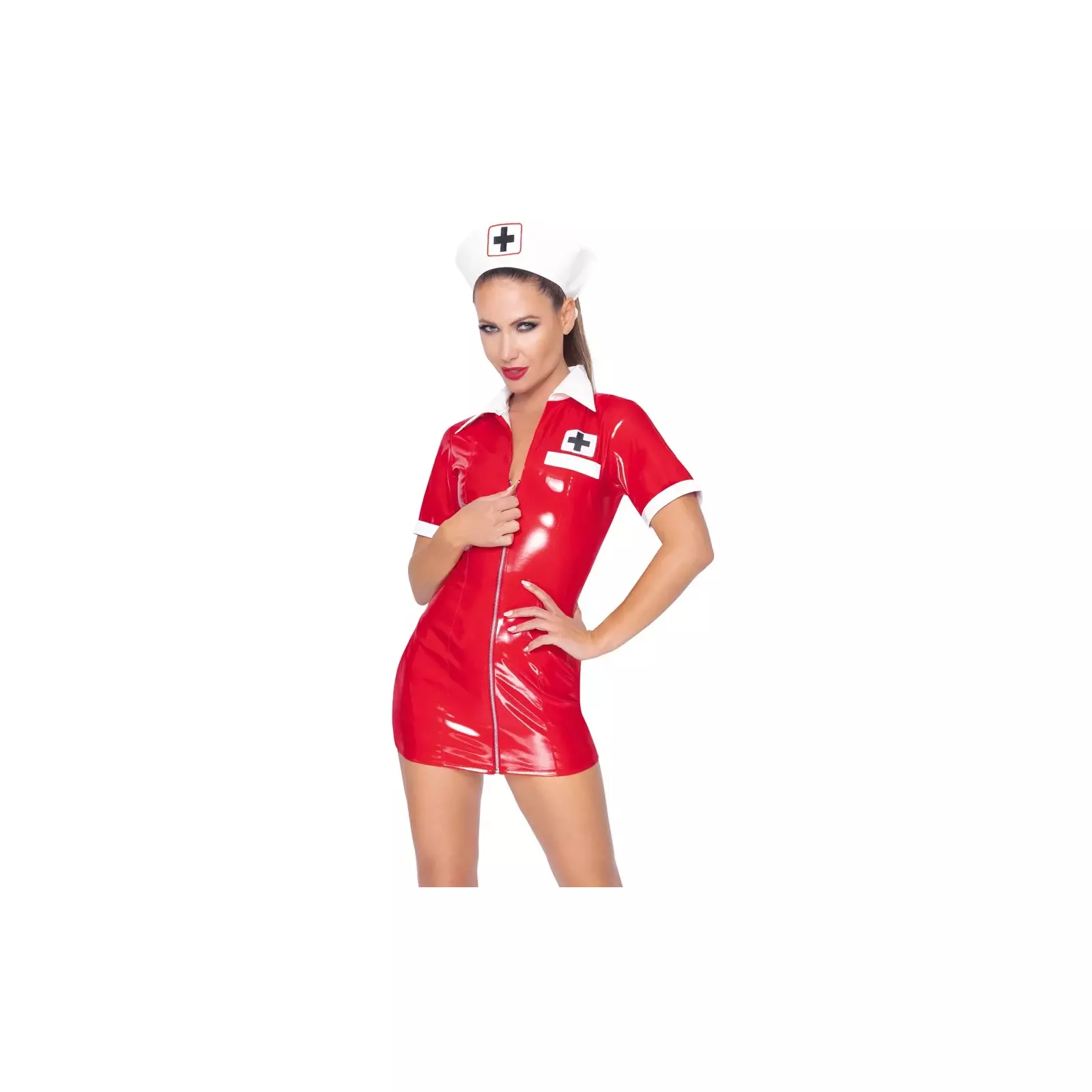 Vinyl Nurse Costume Red S, Model 28510833022 Photo 2
