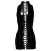 Black Level Vinyl Mini Dress, black, size M Photo 9