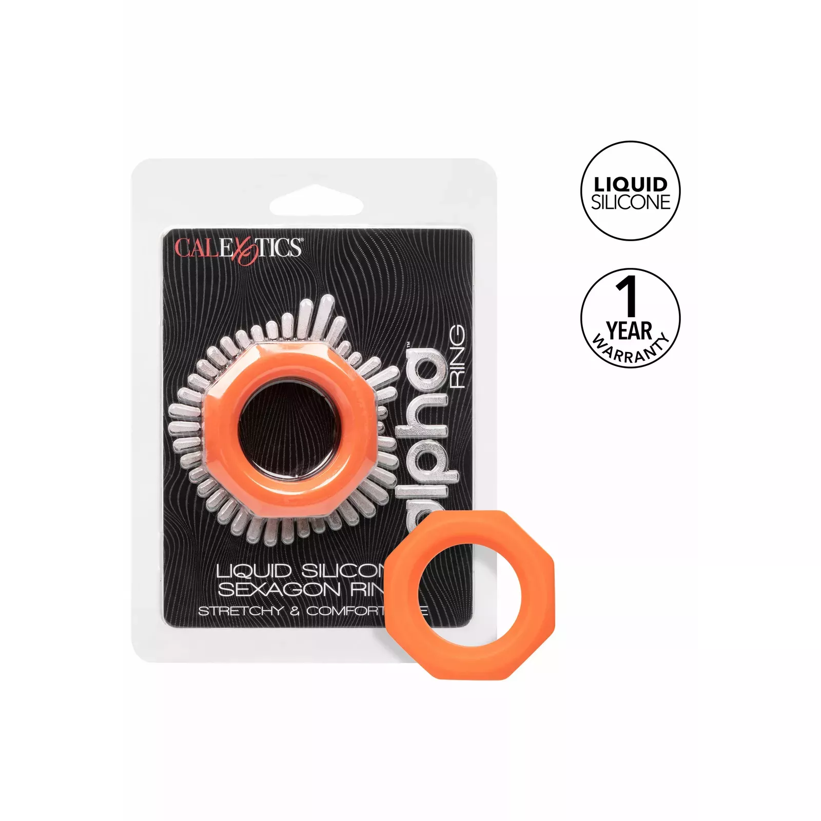CALEXOTICS Alpha Sexagon Ring Orange 14850 - Кольцо для пениса Photo 5