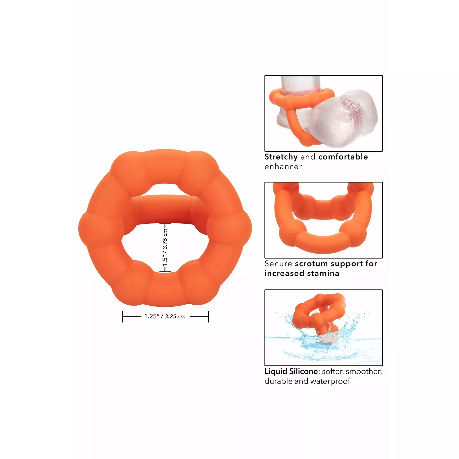 CALEXOTICS Alpha All Star Ring Orange 14855 - Кольцо для пениса Photo 4