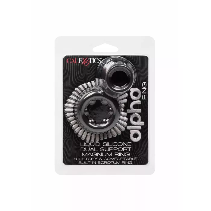 CalExotics Alpha Dual Magnum Ring Black — vibrating dual-ring Photo 2