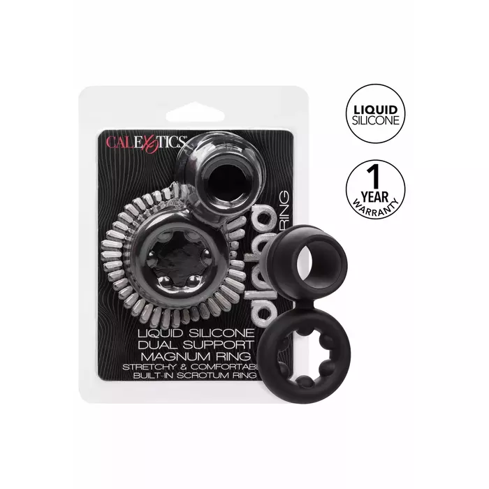CalExotics Alpha Dual Magnum Ring Black — vibrating dual-ring Photo 5