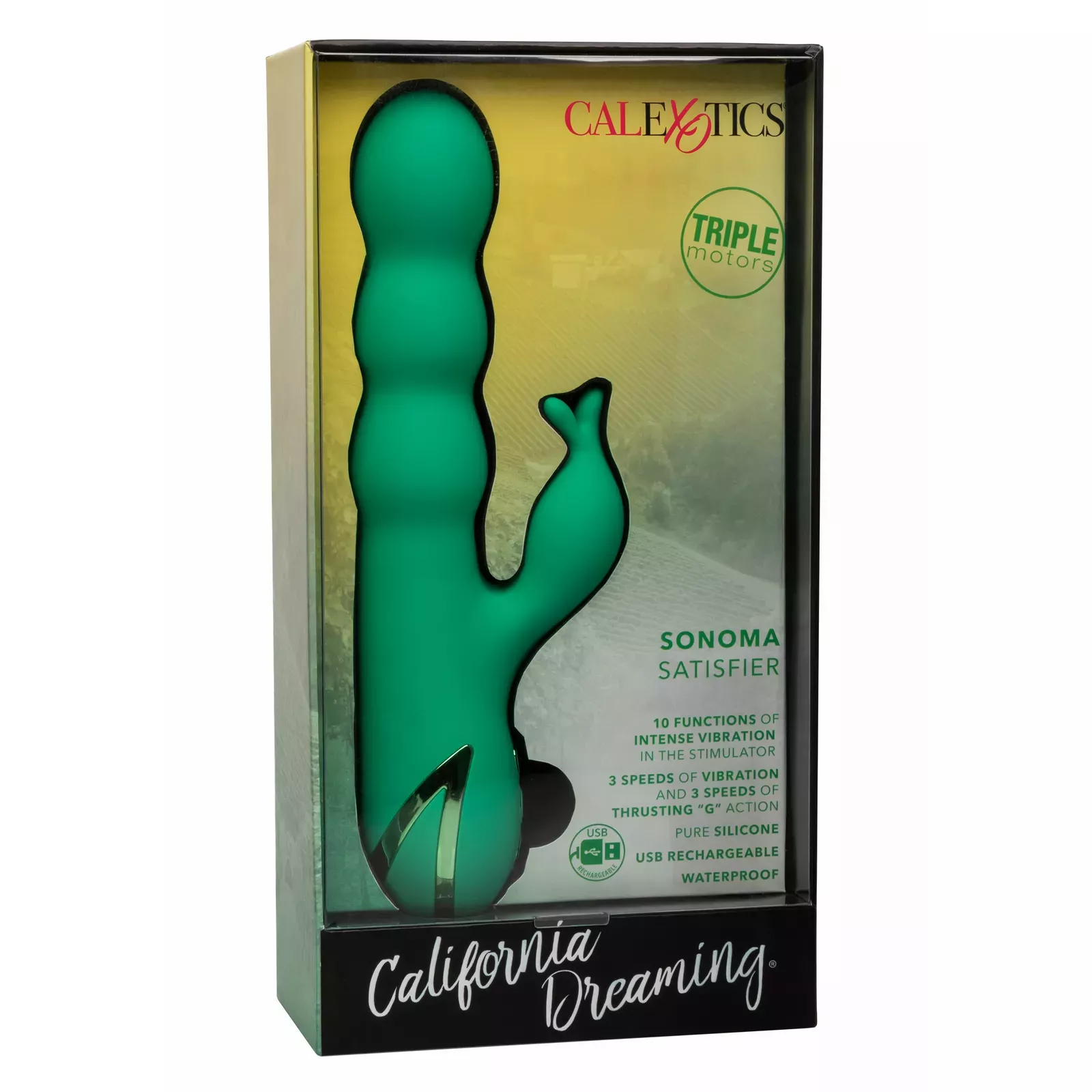CalExotics Sonoma Satisfier Green - Мощный вибратор Photo 2