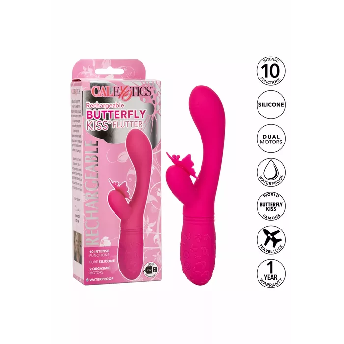 CalExotics Butterfly Kiss Flutter Pink — компактный флаттер-вибратор Photo 5