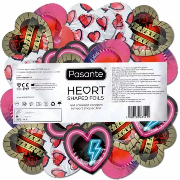 Condoms PASANTE Red Heart Shape 144 units Photo 2