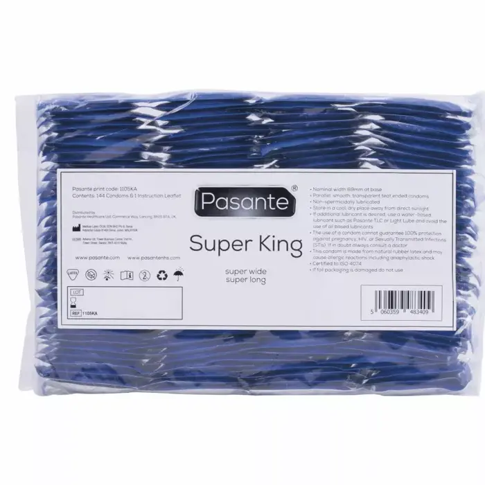PASANTE Super King condoms — 69 mm, 200 mm, 144 pcs Photo 2