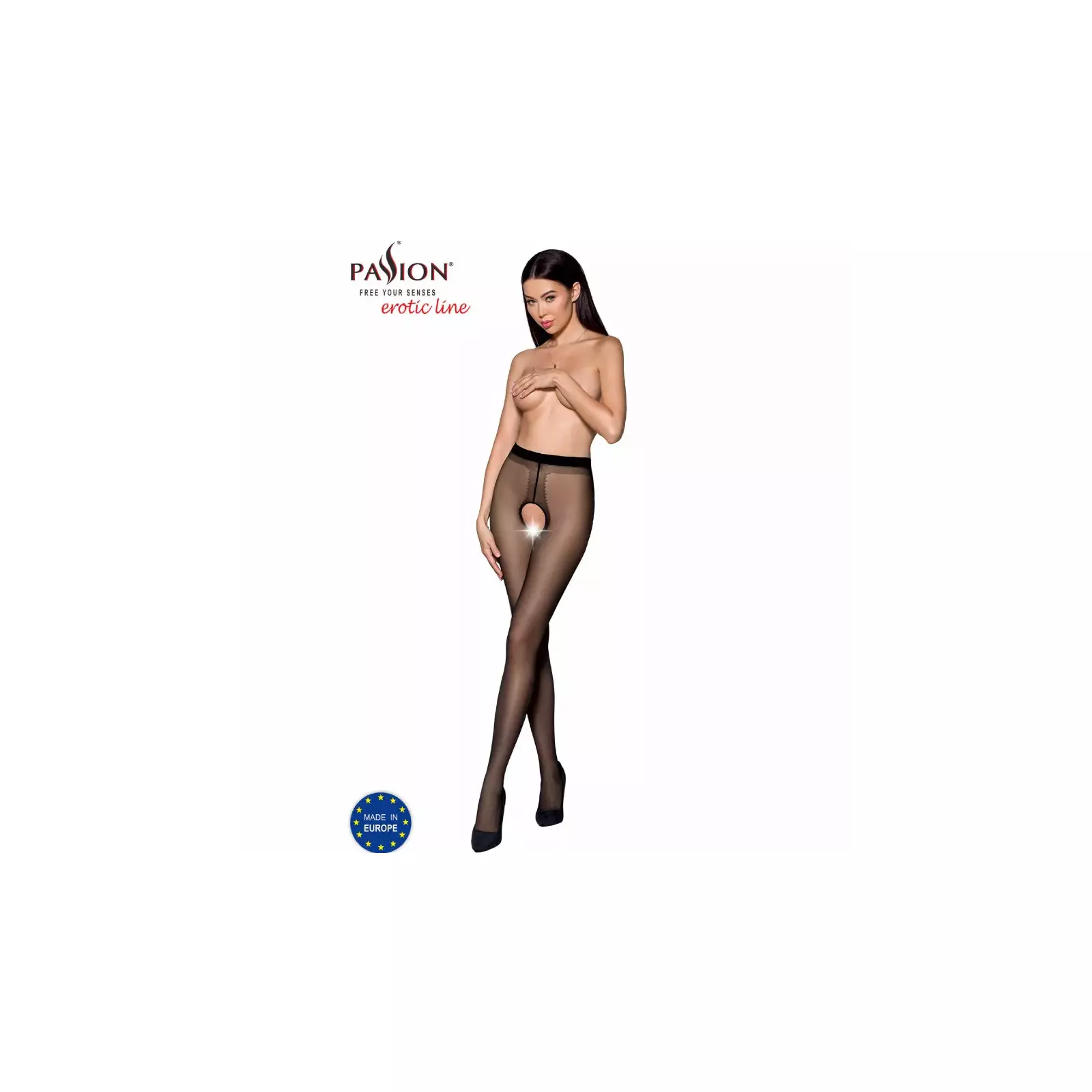 PASSION TIOPEN 022 Black/Red Tights Photo 1