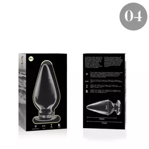 Anālais spraudnis, Modelis 4, Borosilikāta stikls, Caurspīdīgs, 11 cm - O - 5 cm