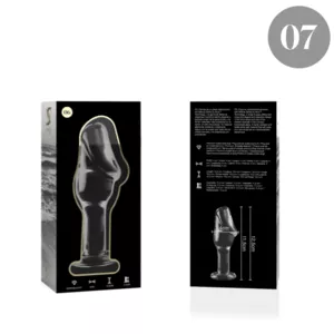 Anālais spraudnis, Model 6, borosilikāta stikls, caurspīdīgs, 12.5 cm - O - 4 cm