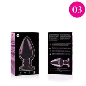 Anālais spraudnis, Model 3, Borosilikāta stikls, Rozā, 11 cm - O - 5 cm, D-235928, Nebula sērija no Ibiza