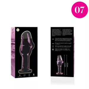 Anālais spraudnis, Modelis 6, Borosilikāta stikls, Rozā, 12.5 cm, O-4 cm