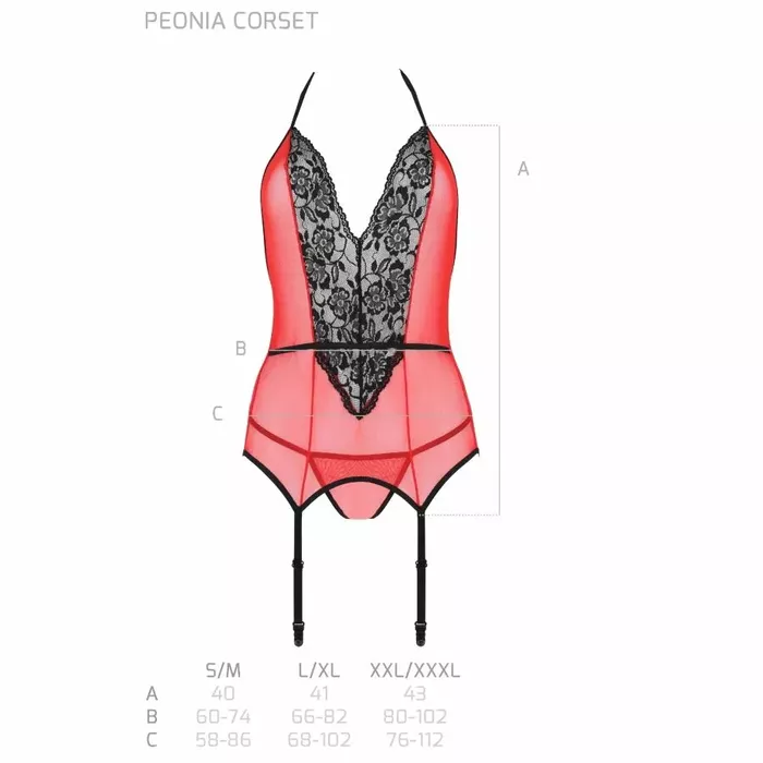 Корсет PASSION Peonia красный S/M Photo 6