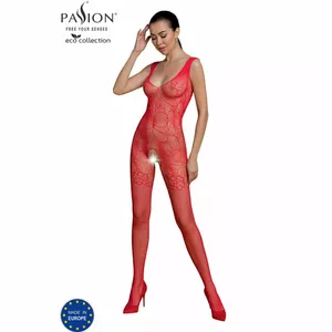 Bodystocking PASSION BS012 one-size red eco-friendly materials