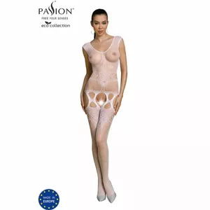 Bodystocking PASSION BS014 — one-size, white, eco-friendly materials