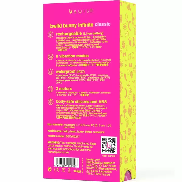 b swish BWILD Bunny Infinite uzlādējamais silikona vibrators Photo 5