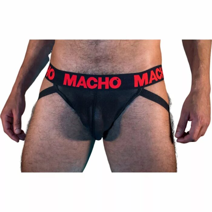 MACHO MX26X2 Jockstrap - Black/Red Photo 1