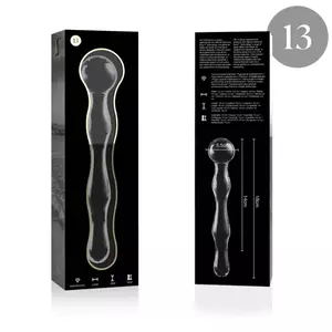 Dildo, Model 13, Borosilicate Glass, Clear, 18 cm - O - 3.5 cm