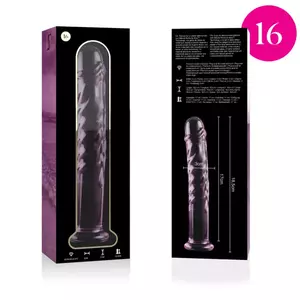 Dildo Nebula sērija no Ibiza Borosilikāta stikls Rozā 18.5 cm