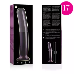 Dildo, Model 17, Borosilicate Glass, Pink, 18.5 cm -O- 3 cm